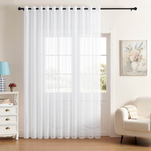 FERTIGVORHANG AUS VOILE WEISS 400 X 260 MIT ÖSEN