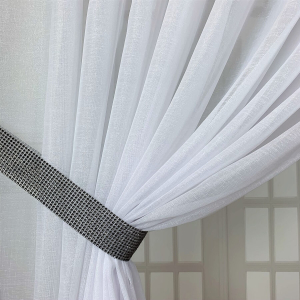 GARDINE BATIST GLITZER LEINEN HÖHE 3,05 M WEISS